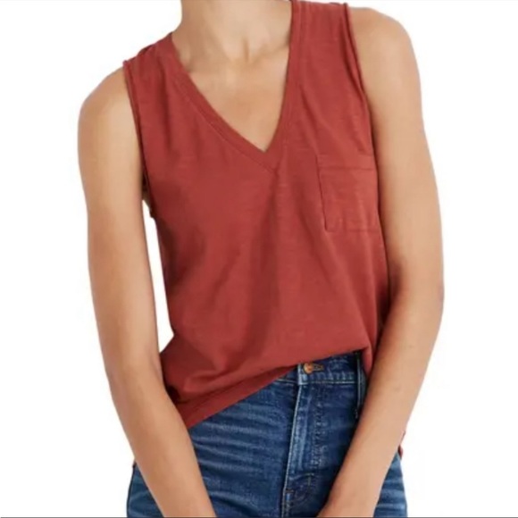 Madewell Tops - Madewell V-Neck Whisper Cotton Pocket Tank